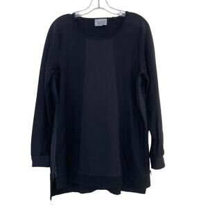 Lynn Ritchie Silver Black Zipper Detail Top Sz M